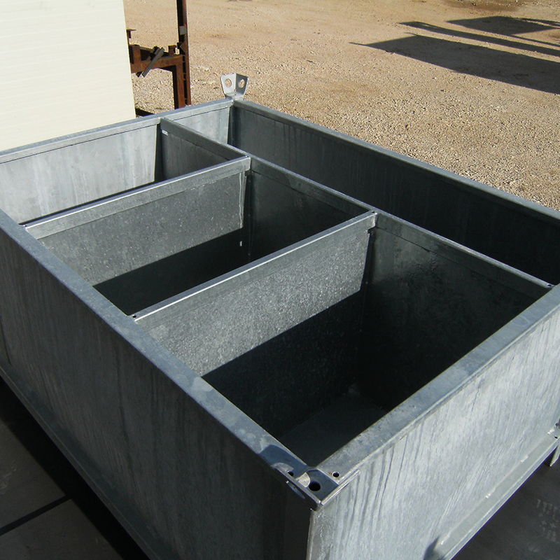 Blechbox mit 4 Abteilungen, Mehrzweck-Container geeignet für den ...
