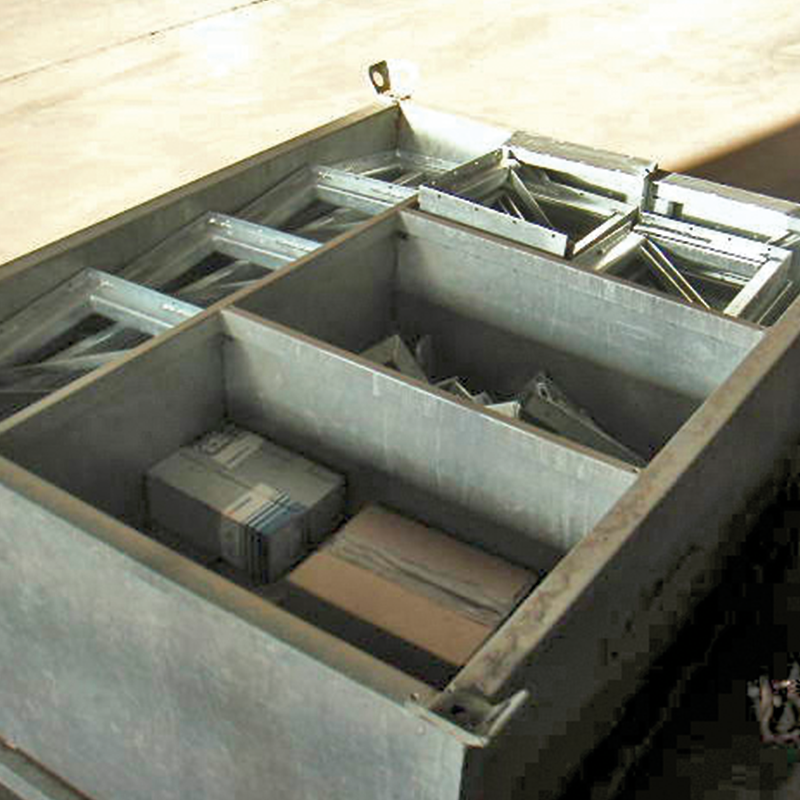 Blechbox mit 4 Abteilungen, Mehrzweck-Container geeignet für den ...